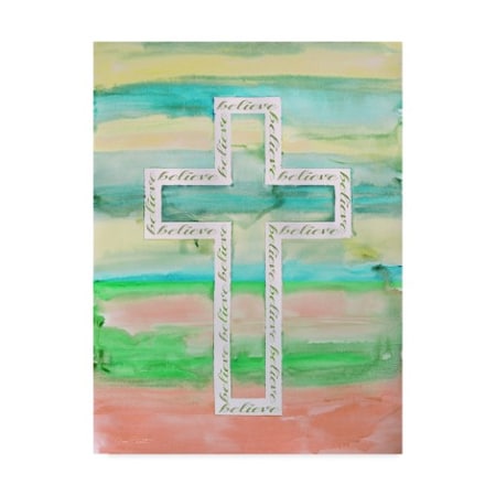 Jean Plout 'Watercolor Cross 3' Canvas Art,18x24